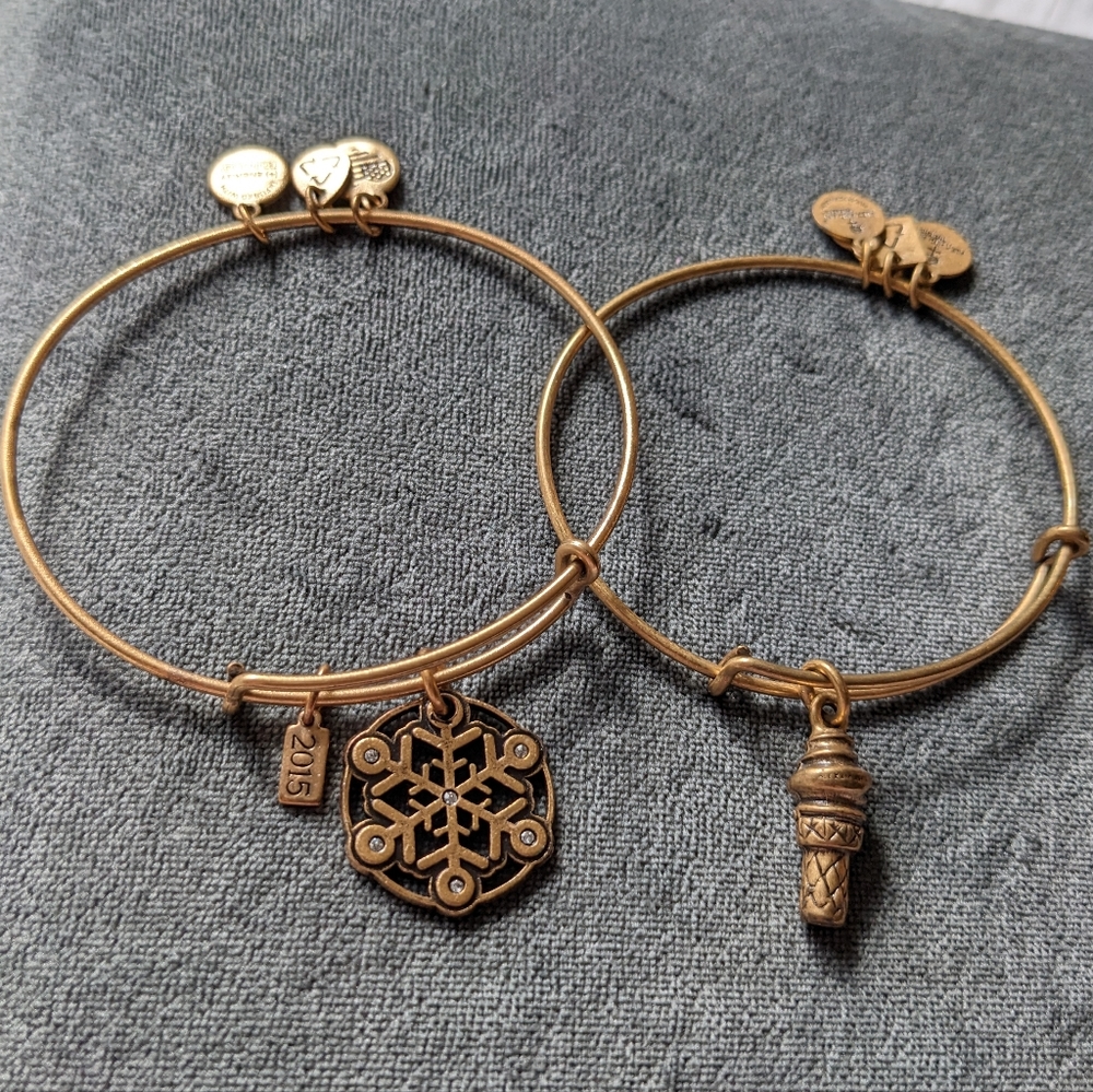 Alex and Ani Snowflake & Ice Cream Bracelets